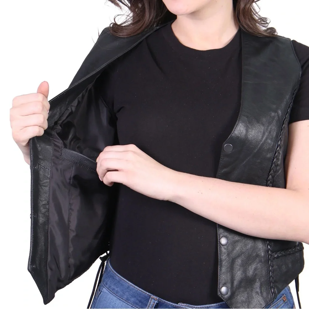 NEW HOT LEATHERS VINTAGE WOMENS VEST